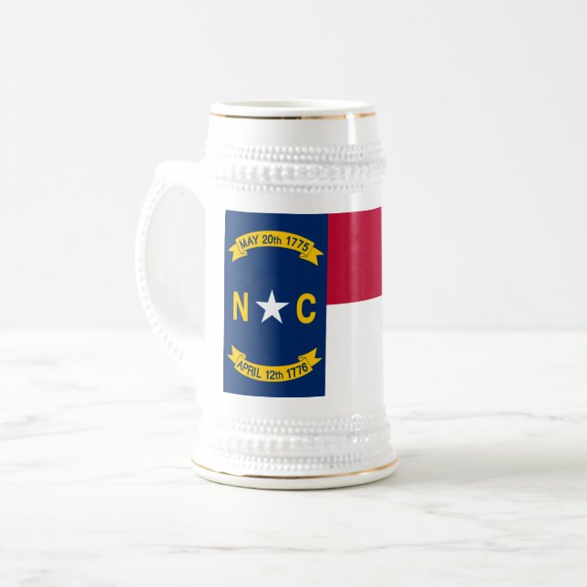 NORTH CAROLINA FLAG BIERGLAS (Vorderseite Links)