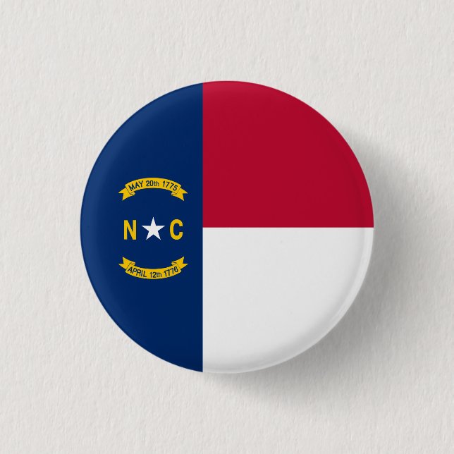 North Carolina Flag, Fahne von North Carolina Button (Vorderseite)