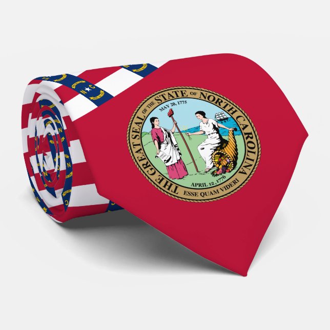 North Carolina Flag & Siegel, North Carolina Krawatte (Gerollt)