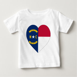 North Carolina-Flaggen-Herz Baby T-shirt