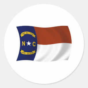 North Carolina-Flaggenaufkleber Runder Aufkleber