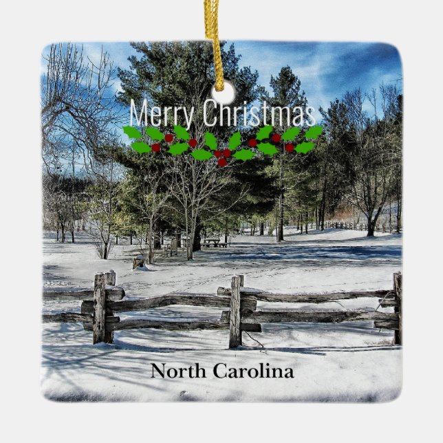 North Carolina, Frohe Weihnachten, Keramikornament (Vorderseite)