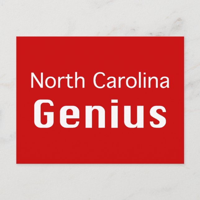 North Carolina Genius Geschenke Postkarte (Vorderseite)