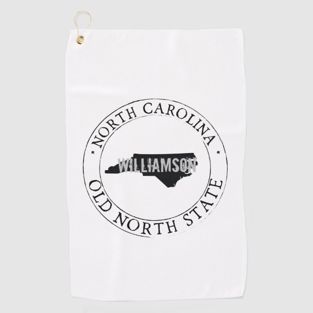 North Carolina Golf Handtuch Staat Personalisiert (Vorderseite)