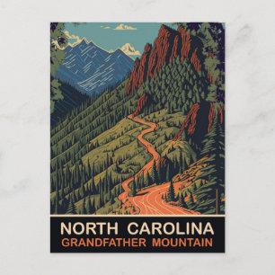 North Carolina, Grandfather Mountain, Reise Postkarte