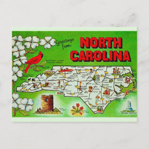 North Carolina Green Greeting Postkarte