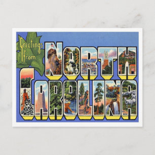 North Carolina Grüße von US-Staaten Postkarte