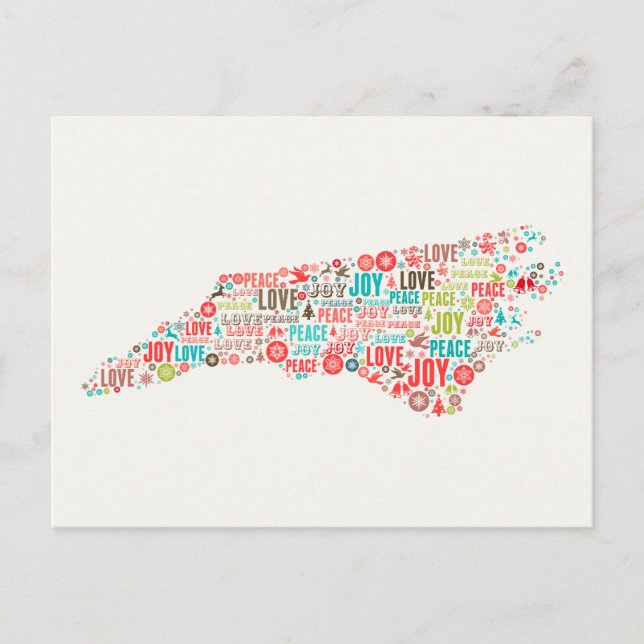 North Carolina | Happy Holidays Postkarte (Vorderseite)