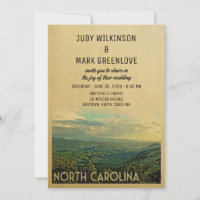 North Carolina Hochzeit Einladung Vintages Gebirge