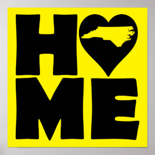 North Carolina Home Heart State Poster Schild
