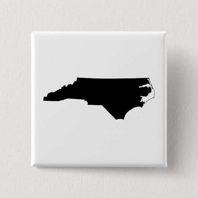 North Carolina in Schwarz und Weiß Button (Vorderseite)