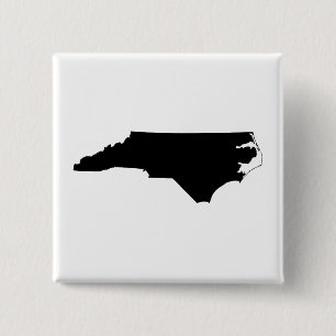 North Carolina in Schwarz und Weiß Button