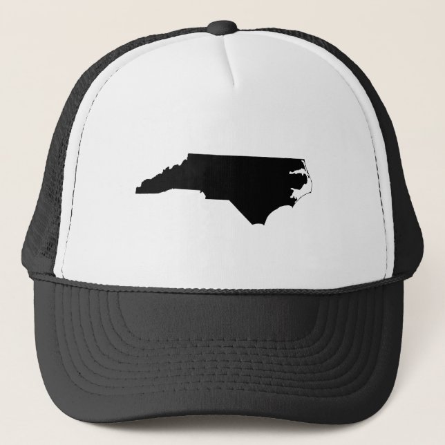 North Carolina in Schwarz und Weiß Truckerkappe (Vorderseite)