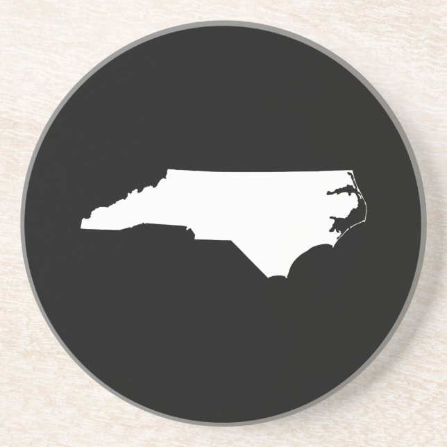 North Carolina in Weiß und Schwarz Getränkeuntersetzer (Vorne)