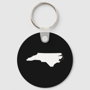 North Carolina in Weiß und Schwarz Schlüsselanhänger