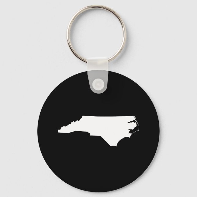 North Carolina in Weiß und Schwarz Schlüsselanhänger (Vorderseite)