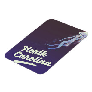 North Carolina Jellyfish Reiseplakat Magnet