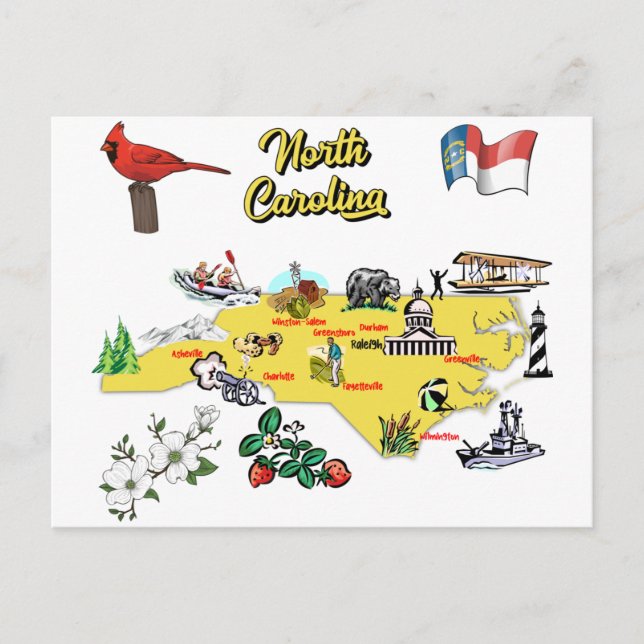 North Carolina Karte Beschreibung (Vorderseite)
