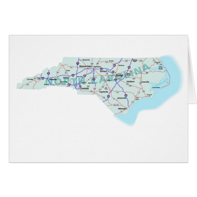 North Carolina Karte Blank Card (Vorderseite (Horizontal))