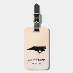North Carolina Karte Hochzeitstag, Geschenk Gepäckanhänger