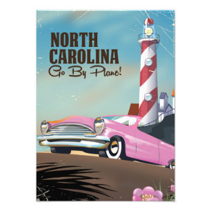 North Carolina Leuchtturm Reiseplakat Fotodruck
