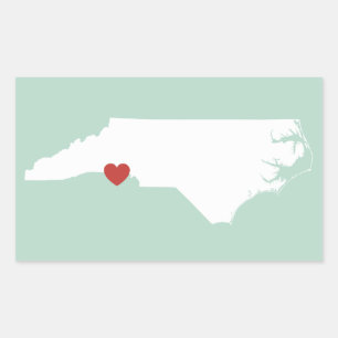 North Carolina Liebe - individuell anpassbarer Auf Rechteckiger Aufkleber