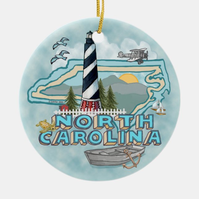 North Carolina Lighthouse Keramik Ornament (Vorne)