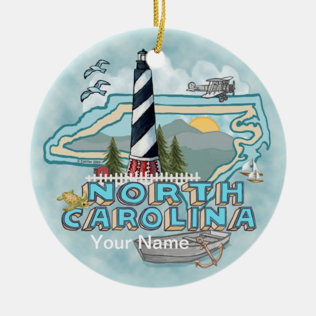 North Carolina Lighthouse Keramik Ornament (Vorne)