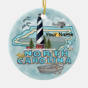 North Carolina Lighthouse Keramik Ornament