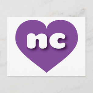 North Carolina lila Herz - I Liebe Postkarte