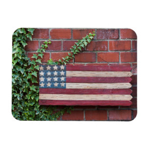 North Carolina, Linville, hölzerne US-Flagge Magnet