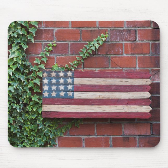 North Carolina, Linville, hölzerne US-Flagge Mousepad (Vorne)