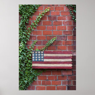 North Carolina, Linville, hölzerne US-Flagge Poster
