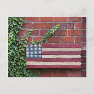 North Carolina, Linville, hölzerne US-Flagge Postkarte