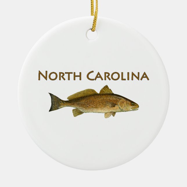 North Carolina-Logo (rote Trommel) Keramik Ornament (Vorne)