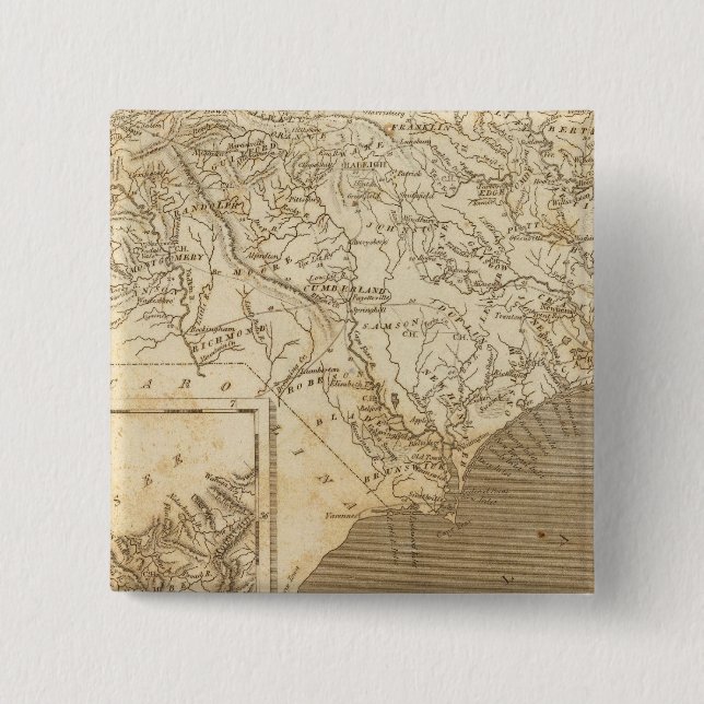 North Carolina Map von Arrowsmith Button (Vorderseite)