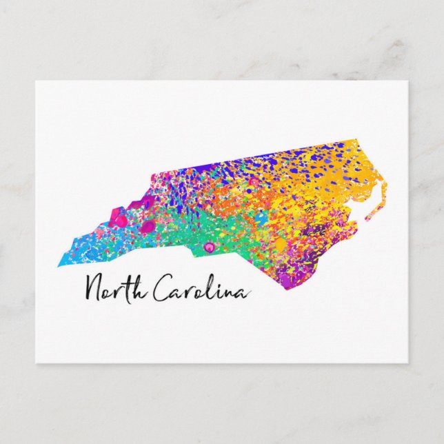 North Carolina Moderne Karte (Vorderseite)