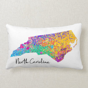 North Carolina-moderne Karte Lendenkissen