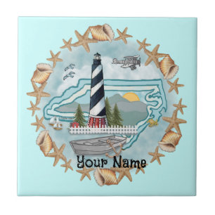 North Carolina Muscheln Leuchtturm Tile Fliese