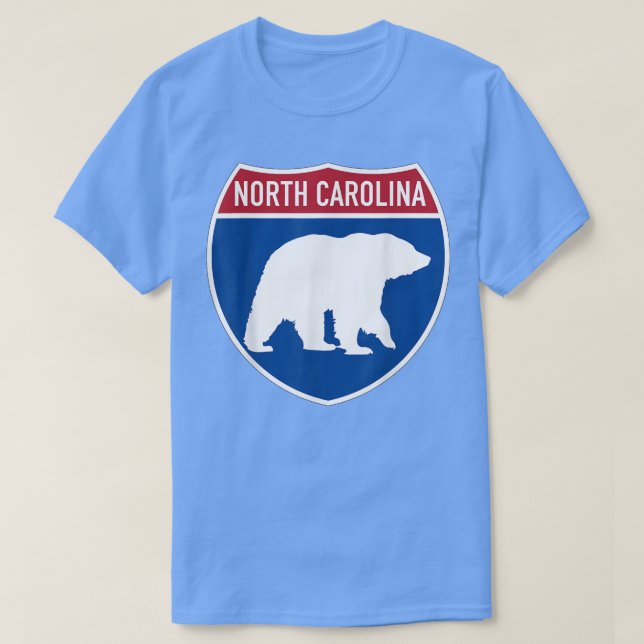 North Carolina NC Bären Überqueren Zwischenstaatli T-Shirt (Design vorne)