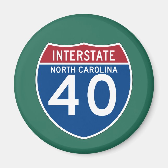 North Carolina NC I-40 Zwischenstaatliche Autobahn Magnet (Vorne)