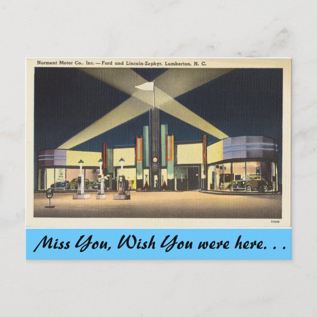 North Carolina, Norment Motors, Lumberton Postkarte (Vorderseite)