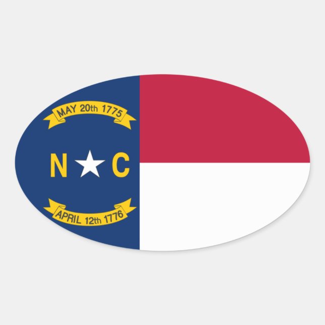 North Carolina Oval Aufkleber (Vorderseite)