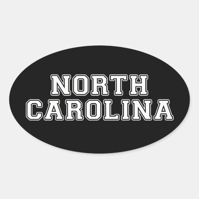 North Carolina Ovaler Aufkleber (Vorderseite)