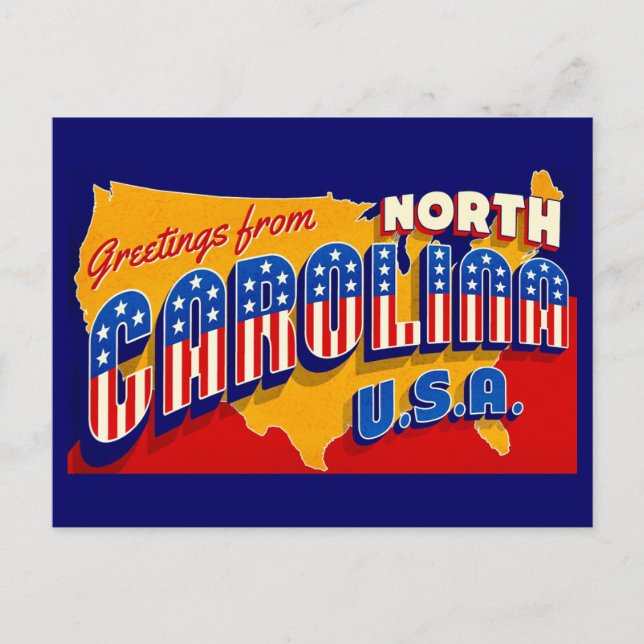 North Carolina Patriotic Greeting Postcard Postkarte (Vorderseite)