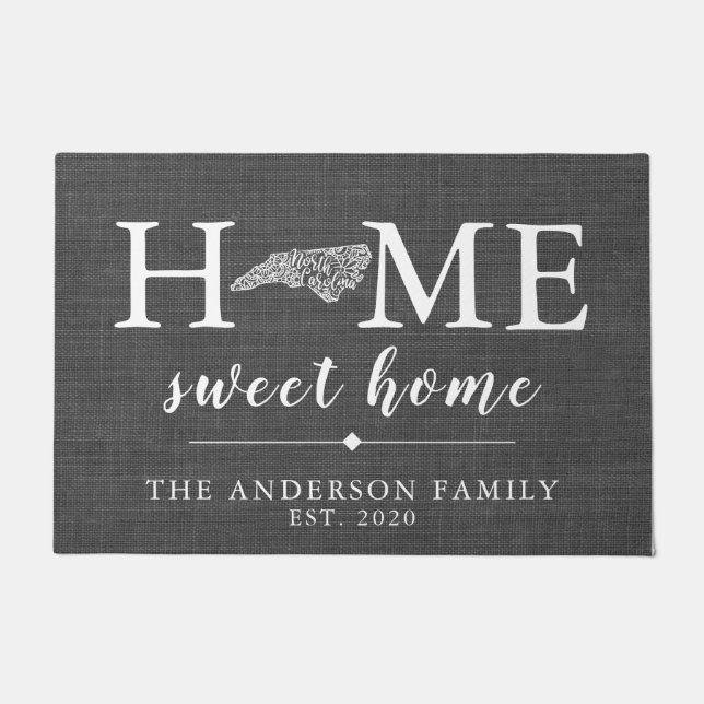 NORTH CAROLINA Personalisierter Staat Fußmatte (Vorderseite)