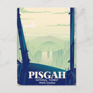 North Carolina Pisgah Nationalpark Reiseplakat Postkarte