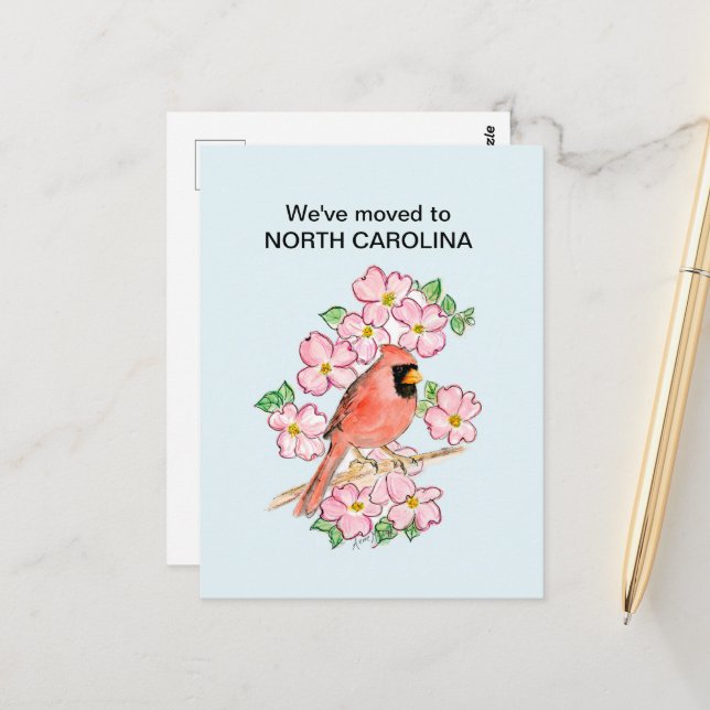 North Carolina Postkarte (Vorderseite/Rückseite Beispiel)
