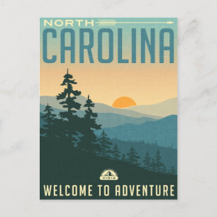 North Carolina Postkarten Berge Vintage Reise