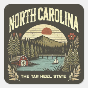 North Carolina Quadratischer Aufkleber